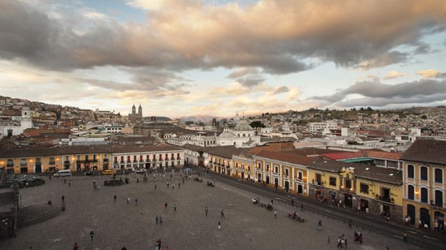 Plaza in Quito where Casa Gangotena is located 