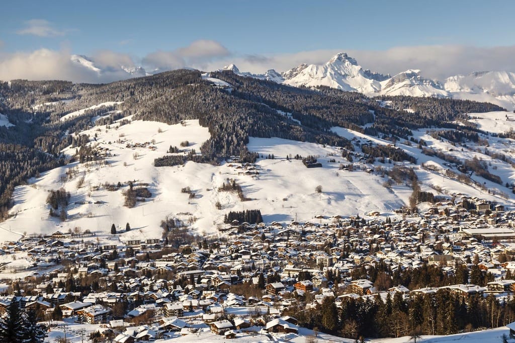 Aerial View on Ski Resort Megeve in French Alps, France